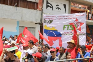 Las trabajadoras y trabajadores del Minea dijeron presente en la demostración antiimperialista. (Foto / Pedro Delgado)